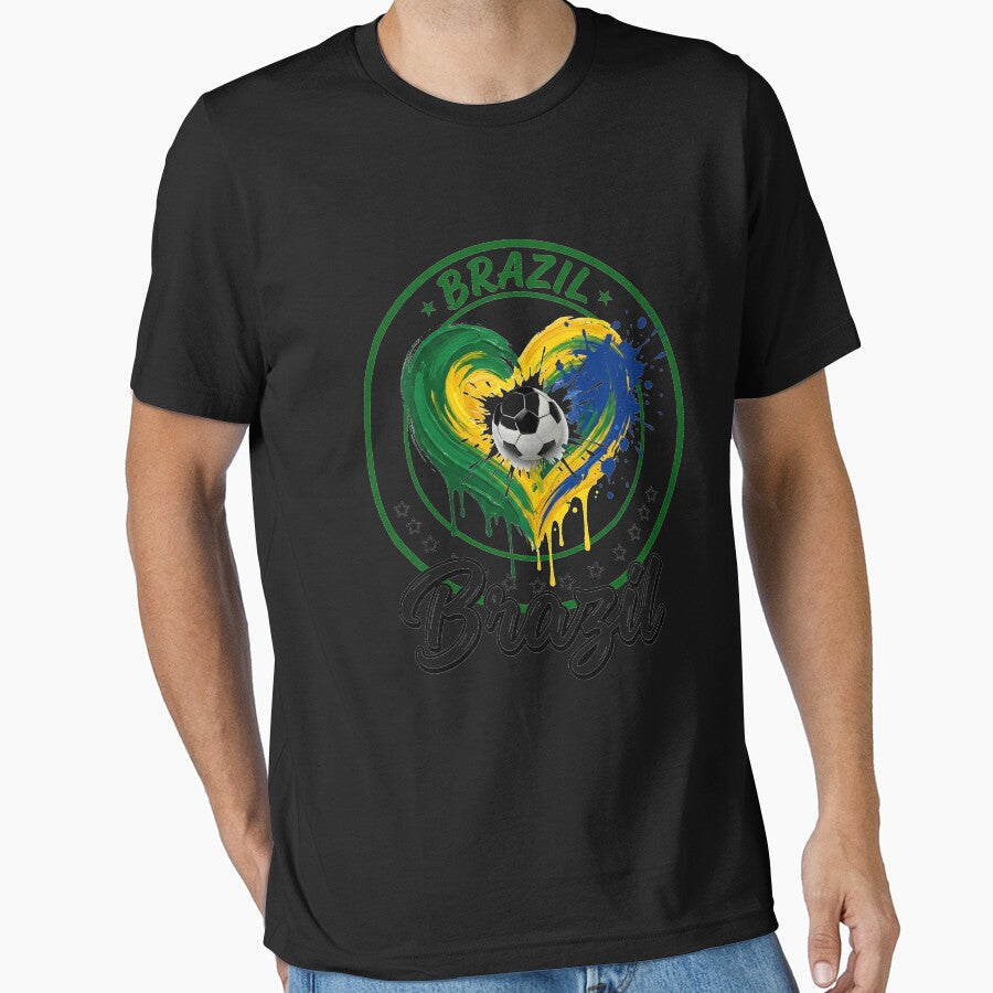 Brazil Brazil Football Soccer Fan Brazilian Patriot Heart by SofenArt