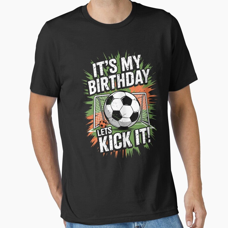 Soccer Birthday It's My Birthday Let's Kick It Kid by lilLilaBatArt