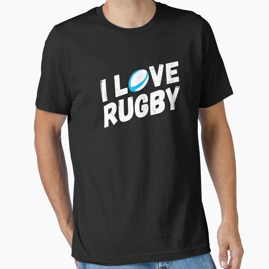 I LOVE RUGBY - Black by gemgemshop