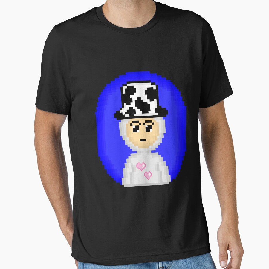 Retro Pixel Avatar with Cow Print Bucket Hat by DesignArtist.ia