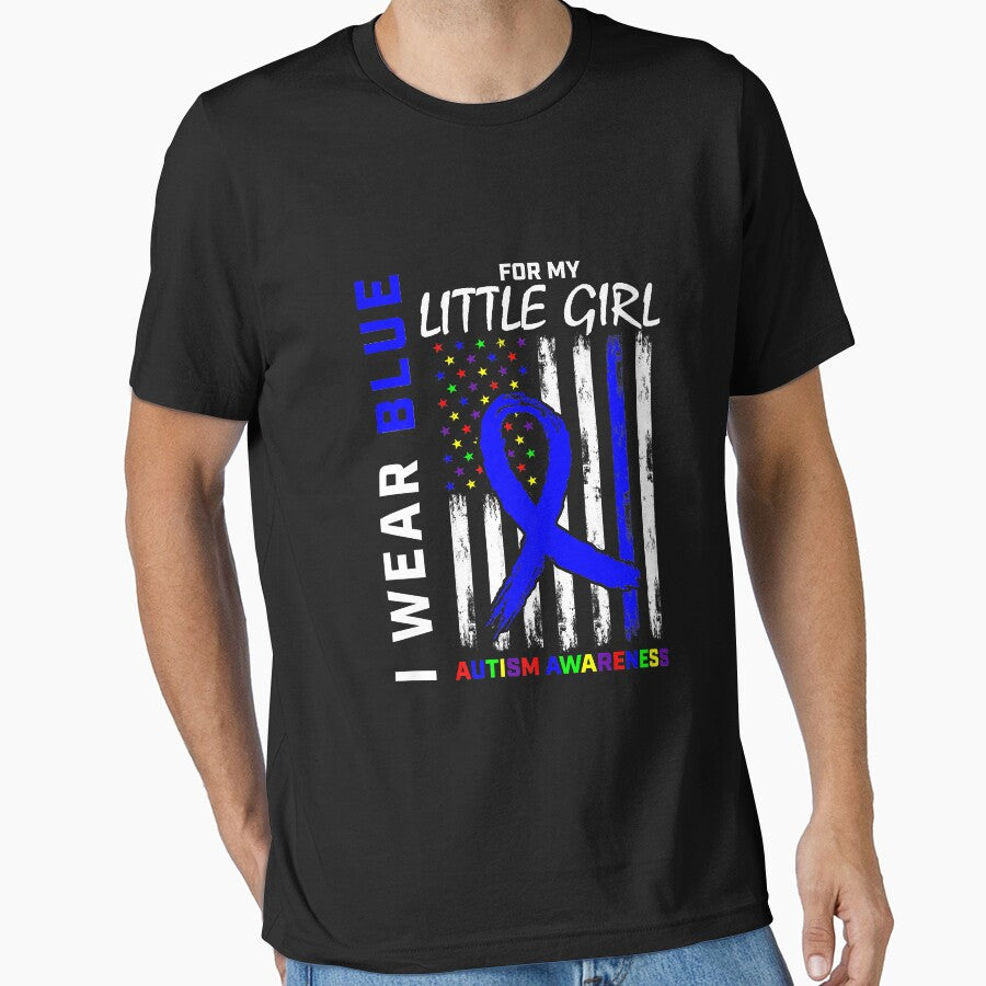 Blue Autism Awareness For Daughter Little Girl Mom Dad Flag Premium by DahlilaJo