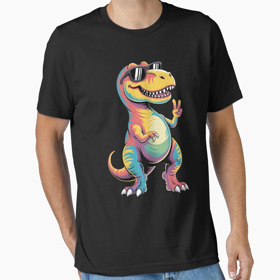 Hippie Tie Dye T-Rex Peace Sign by StephenDDArt