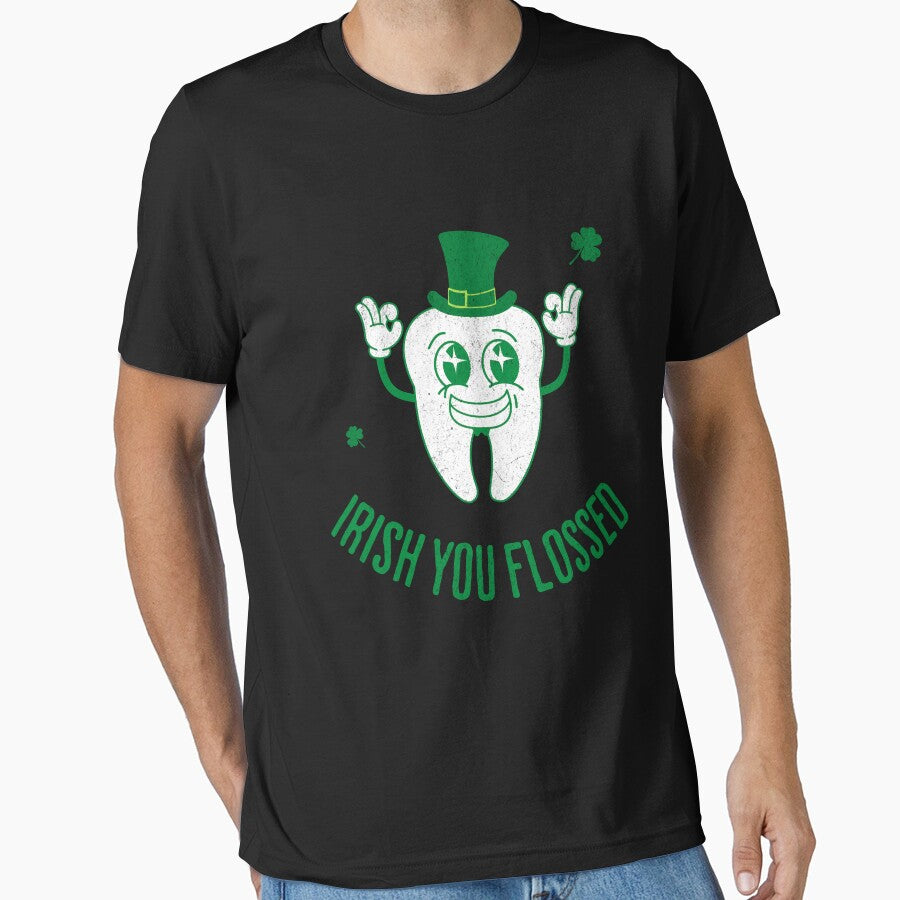 Irish You Flossed St Patricks Day Dental Tooth Dentist Humor by UniTeeCo