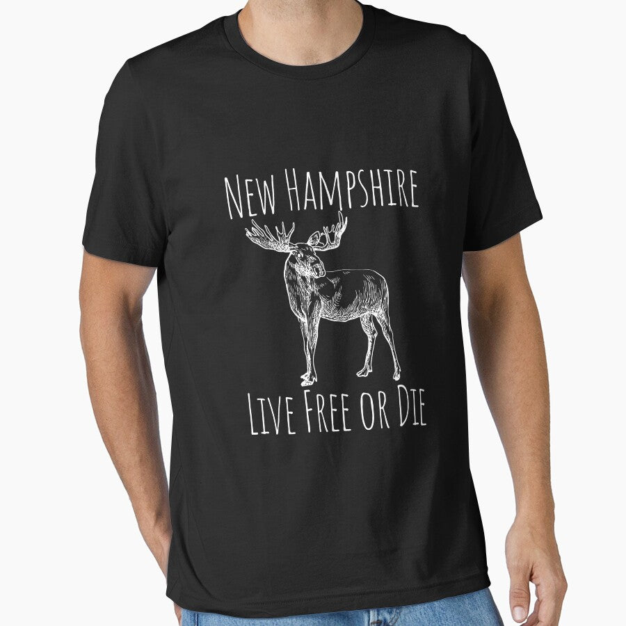 Nh Live Free Or Die Moose Long Sleeve Shirt New Hampshire by ichieli