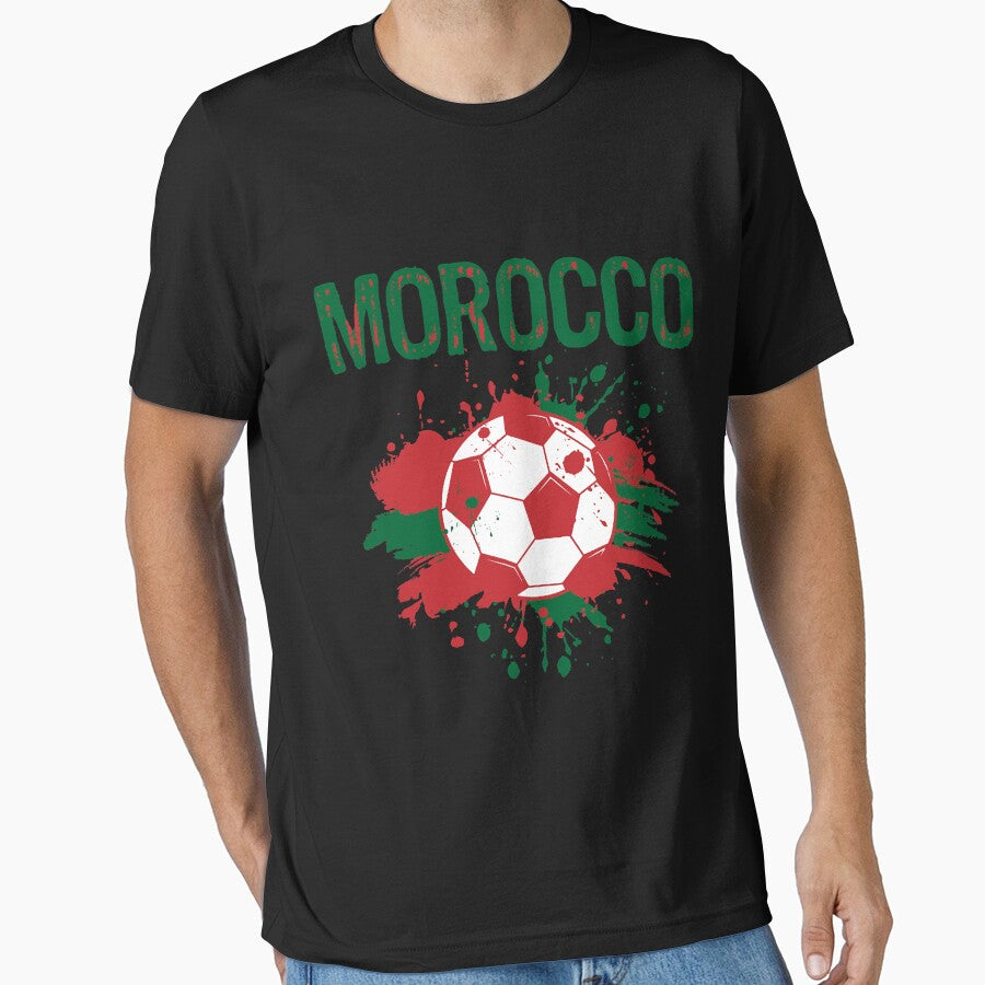 Morocco Soccer T-Shirt Fan Football Gift Cool Funny Quote Morocco Soccer Tee Shirts Essentia by jacksrome6