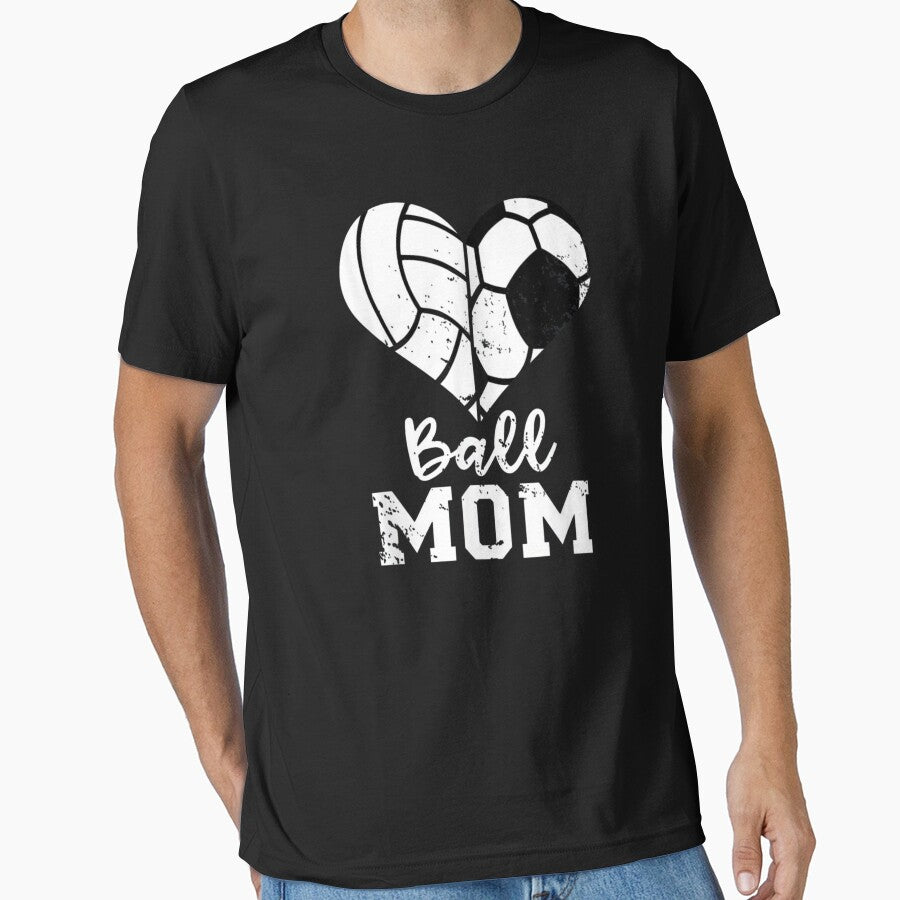 Ball Mom Heart Funny Soccer Volleyball Mom by SPOPOO ★ ★ ★ ★ ★