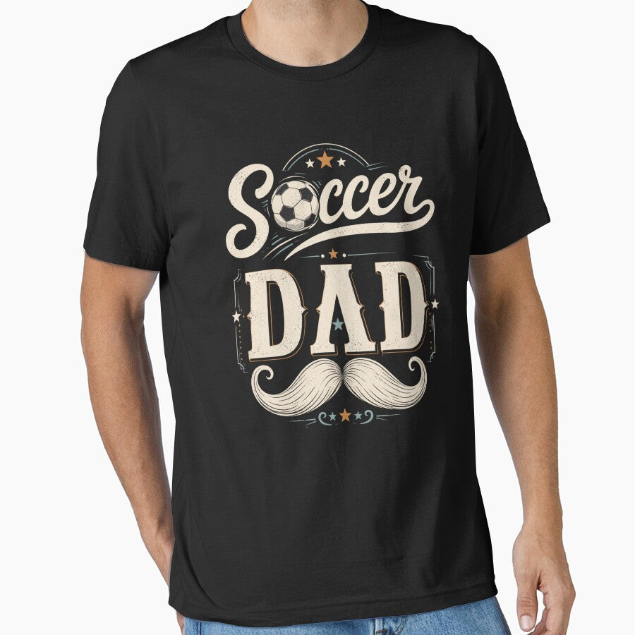 Soccer Dad Vintage Varsity Style Graphic With Mustache by FormalDehyena