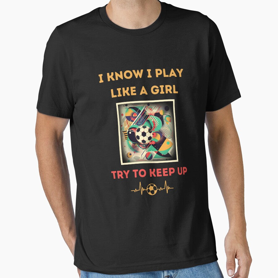 Play Like a Girl Soccer Striker's Elegance Graphic Art by zax454