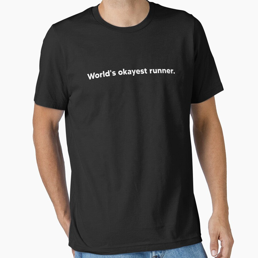 World's okayest runner - white by Lateef Prints