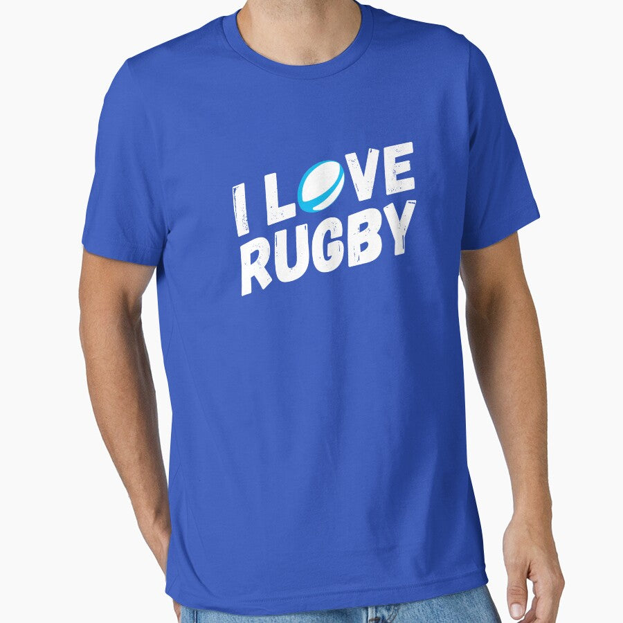 I LOVE RUGBY - Blue by gemgemshop