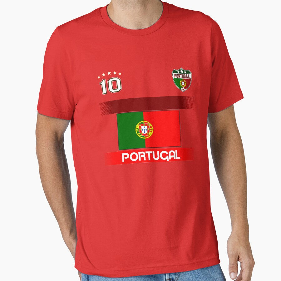 Portugal Soccer Shirt with Flag, Shield and Number 10 by fermo