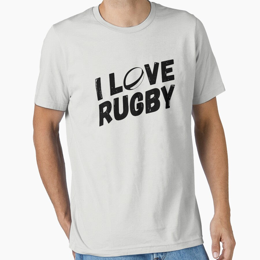 I LOVE RUGBY (Black) by gemgemshop
