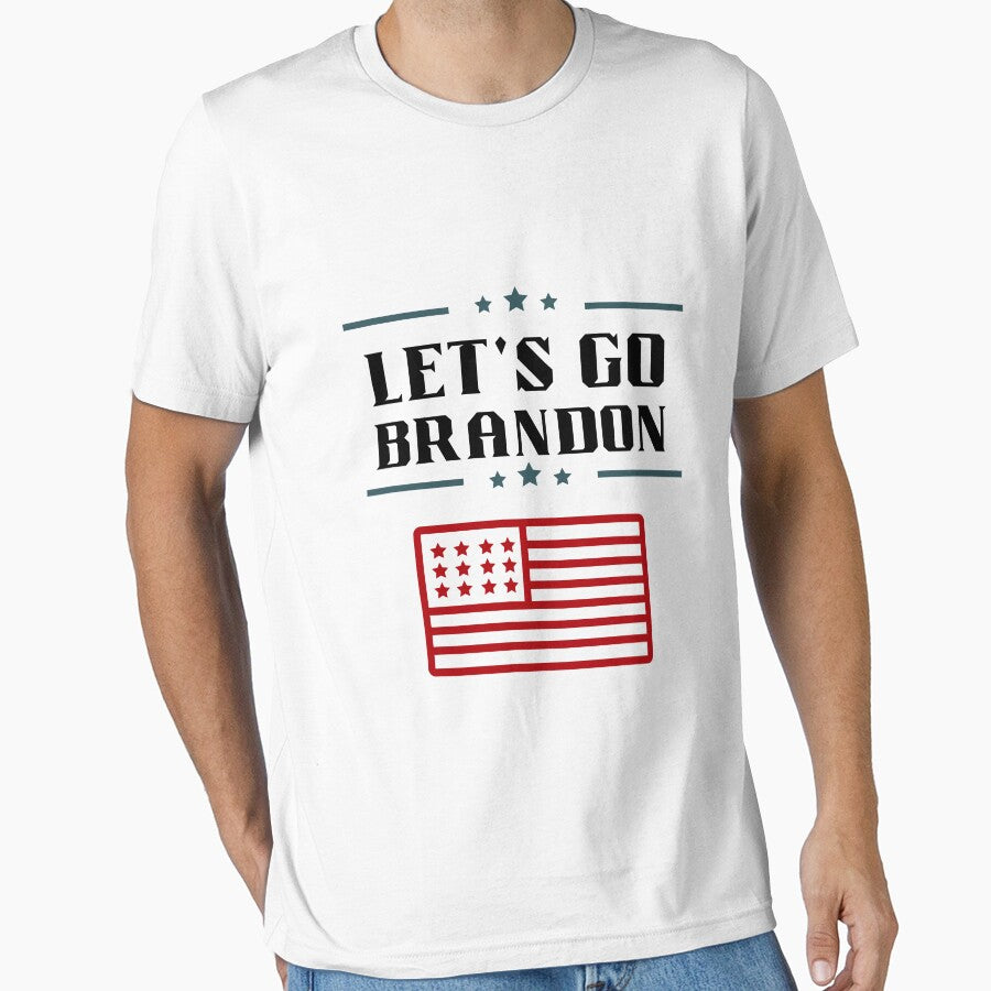 Let's Go Brandon Patriotic FJB Funny Political Men's Short Sleeve T-Shirt by MARCOS LILI
