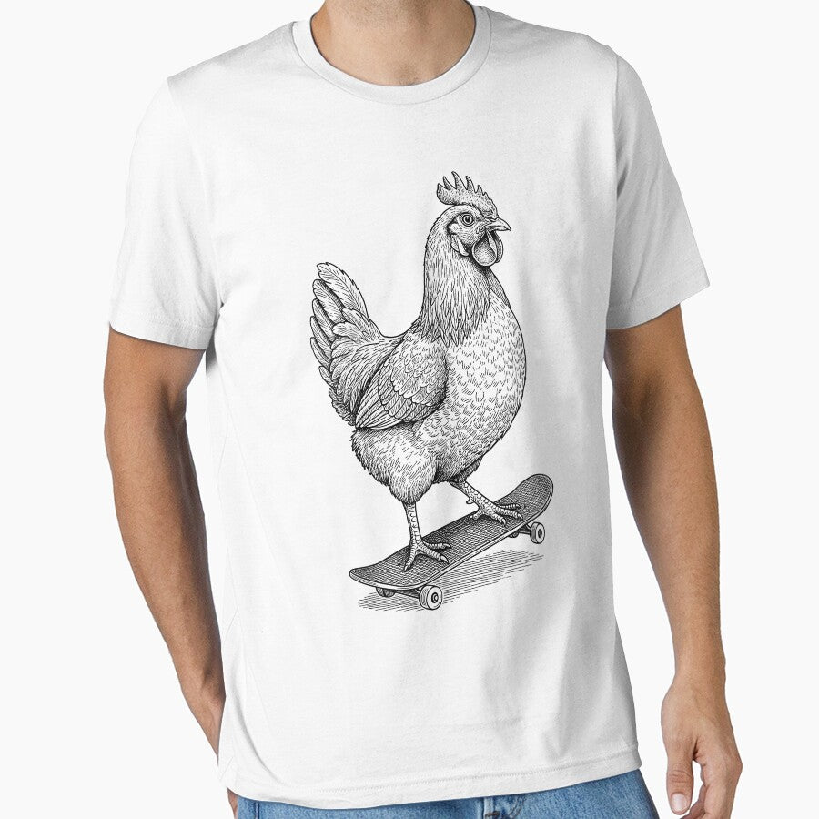 Skater Skateboarder Chicken Funny Animal Skateboarding by GrandeDuc
