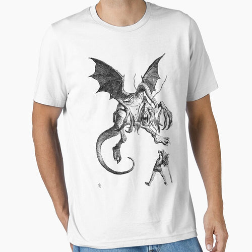 Alice and the Jabberwocky - Alice in Wonderland - Vintage Art by RickE