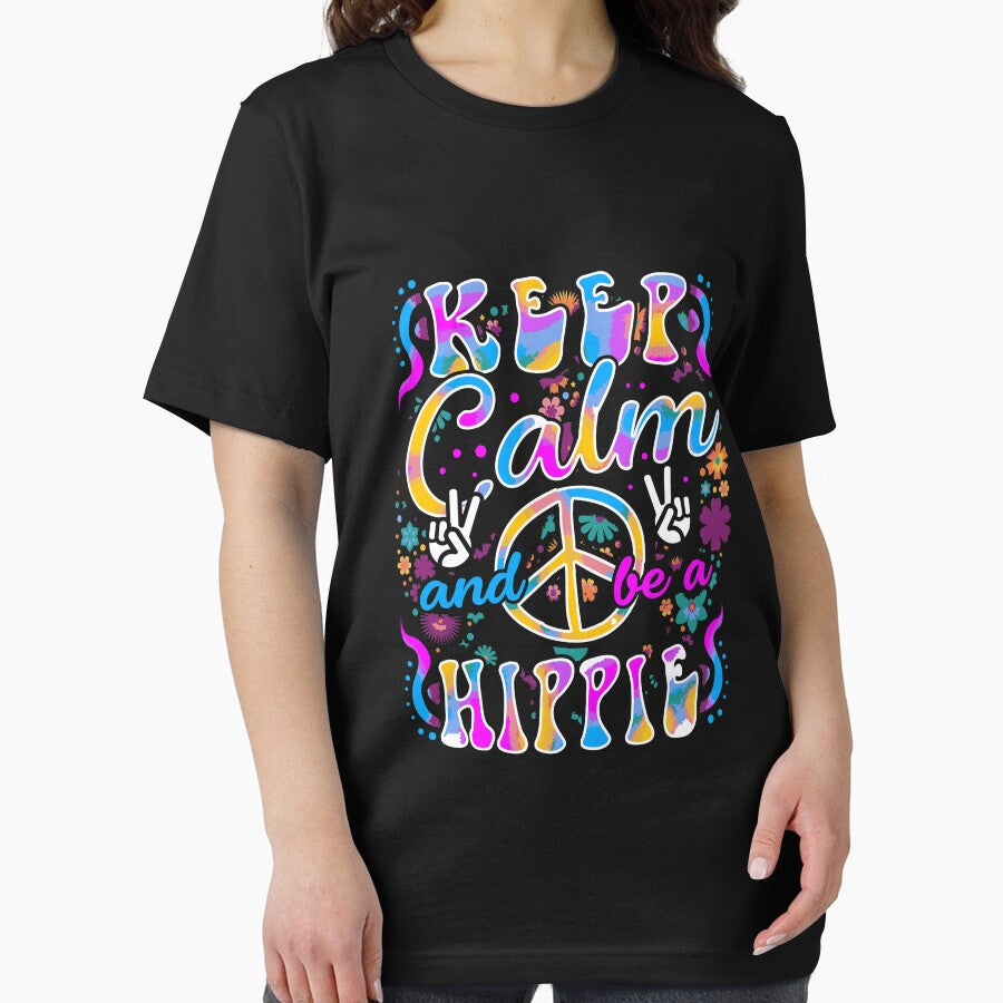 Keep Calm & Be A Hippie Retro 60's 70's Groovy Gift Long Sleeve T-Shirt by cpaddensil