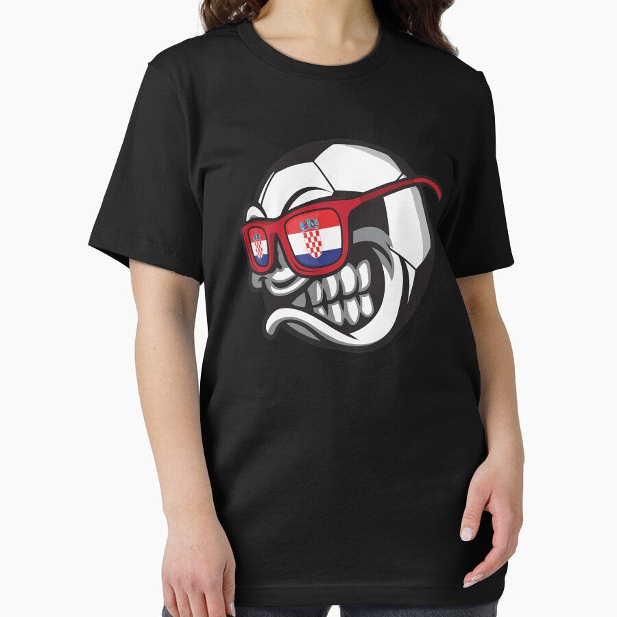 Croatia Angry Soccer Ball with Sunglasses Croatian Fan Accessoires by festivalshirt