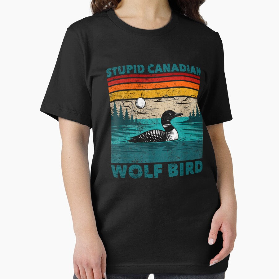 Funny Stupid Canadian Wolf Bird Loon Hockey Wildlife Design by srowdy