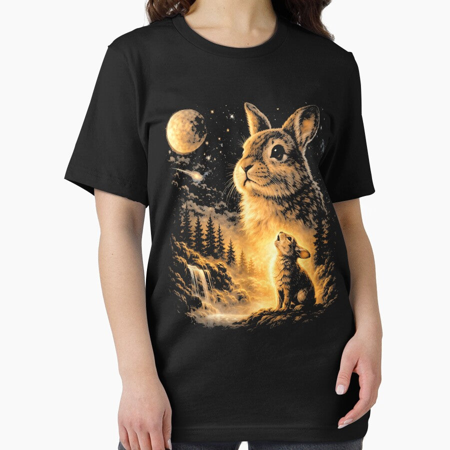 Bunny Howling to The Moon Vintage 90s Animal Easter Day by Juansustait