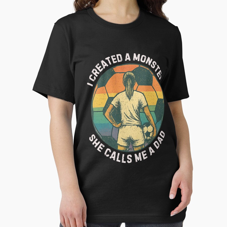 I Created a Monster She Calls Me a Dad Vintage Soccer Father Quote by flagylART