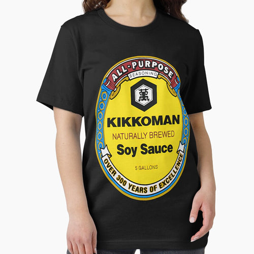 All Purpose Kikkoman Soy Sauce Print Design Menx27S Ideal Short Sleeve Black Funny Cotton T-Shirt by Miseddew-design