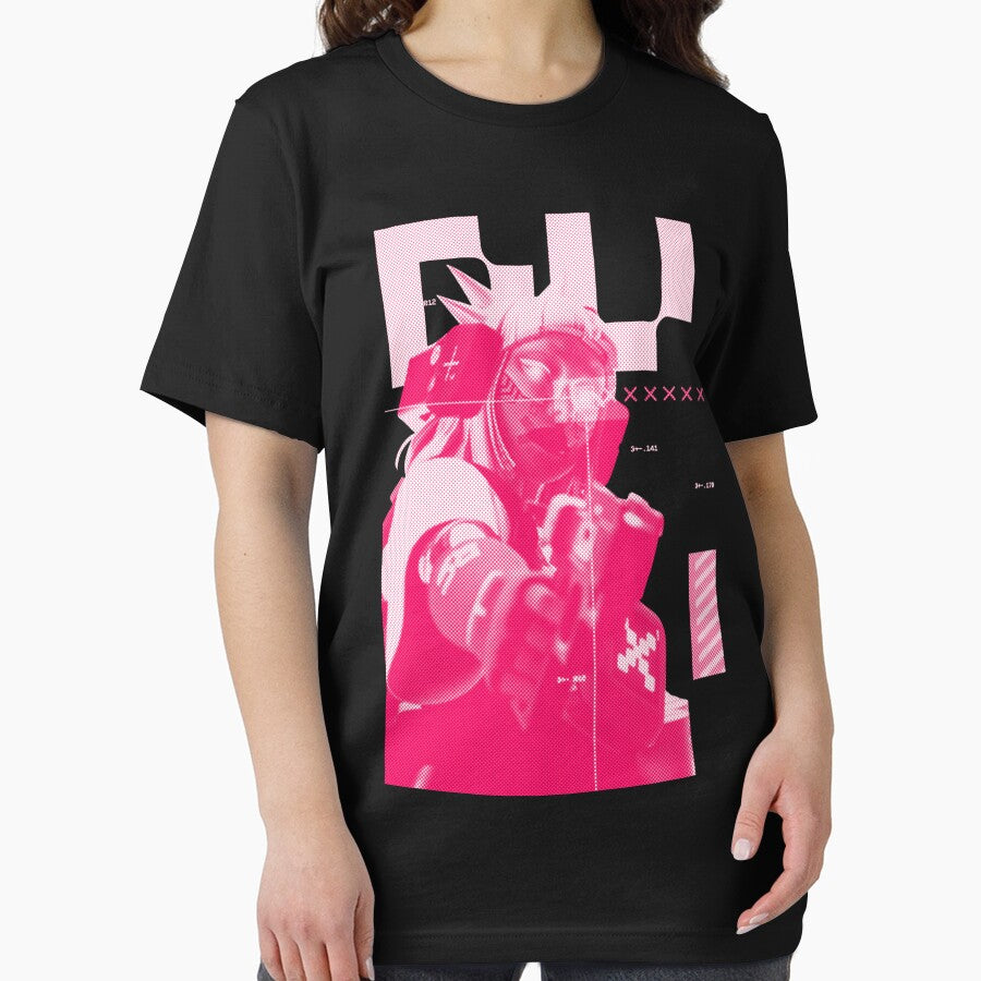 Glitch Neon Pink Glitch Sci-Fi Streetwear by tessaaxx