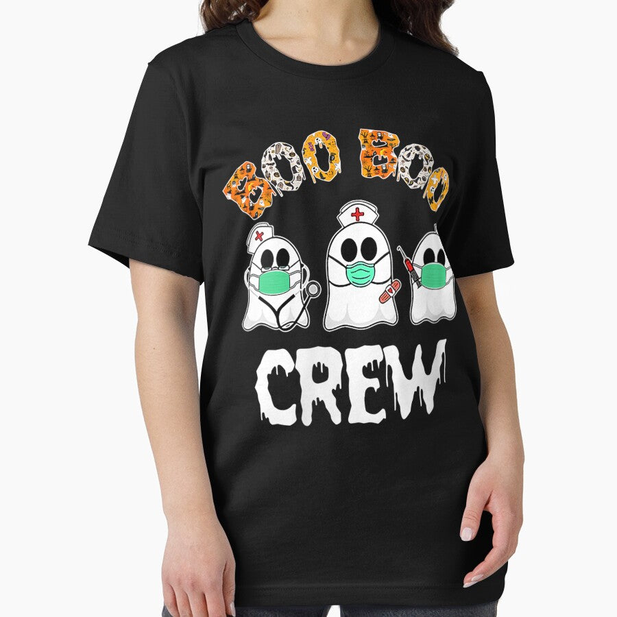 Womens Boo Boo Crew Nurse Funny Halloween Fun Gift V-Neck by DianaStudio