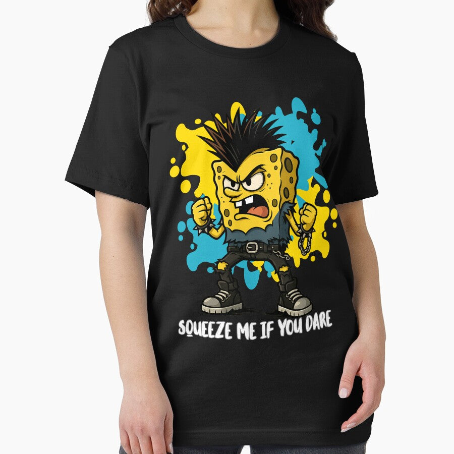 Squeeze Me If You Dare| SpongeBob Crewneck Tshirt by skkyfaithArtz