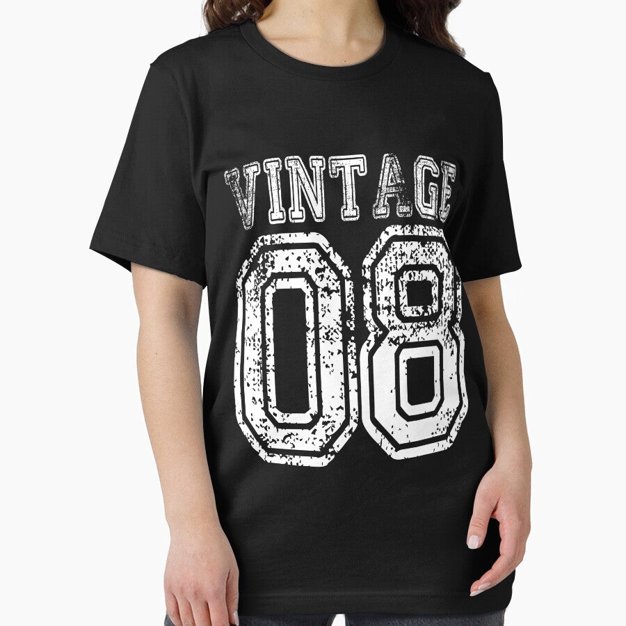 Vintage 08 2008 T-shirt Birthday Gift Age Year Old Boy Girl Cute Funny Man Woman Jersey Style by arcadetoystore