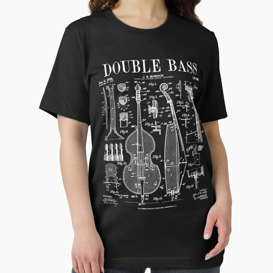Double Bass Player Bassist Musical Instrument Vintage Patent by GrandeDuc