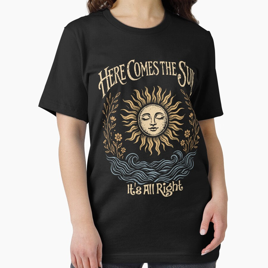 Here Comes The Sun It's All Right Vintage Sun Art by Lyotirum