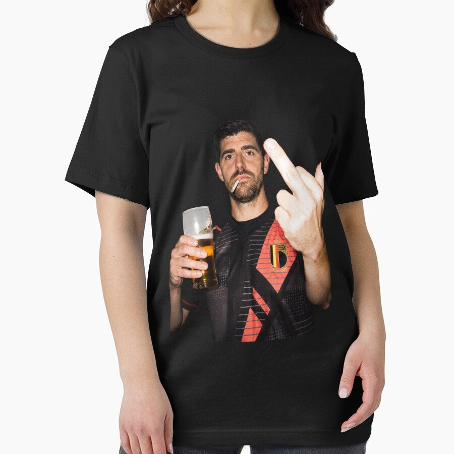 Belgium Football-Thibaut Courtois Middle Finger And Drinking by AlejandroRay