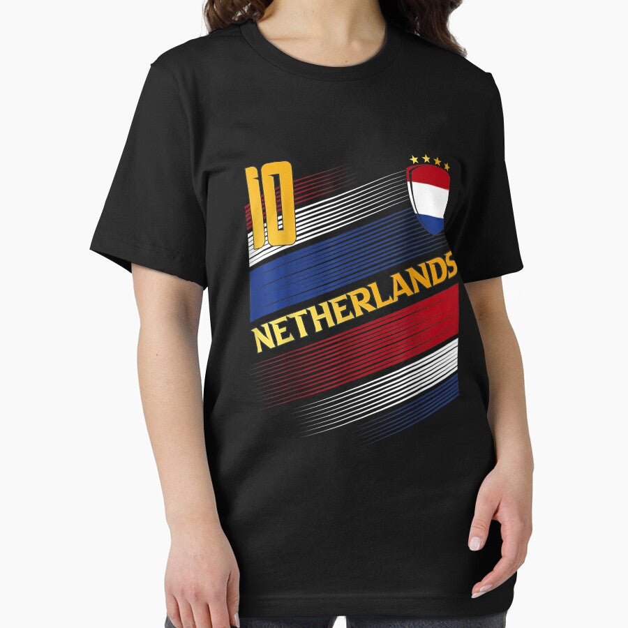 Netherlands Soccer Dutch Flag Football Retro 10 Jersey T-Shirt by Blue-Rechard