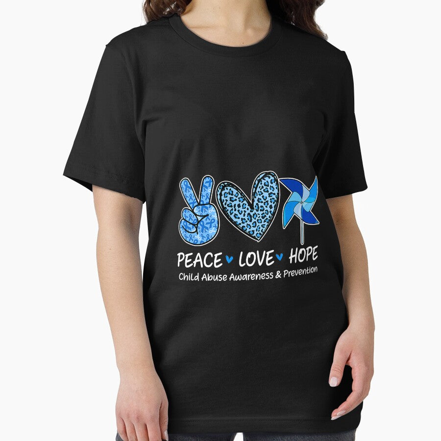 Peace Hope Love Tshirt Child Abuse Awareness Pinwheel Premium by AnitaJGreenspan