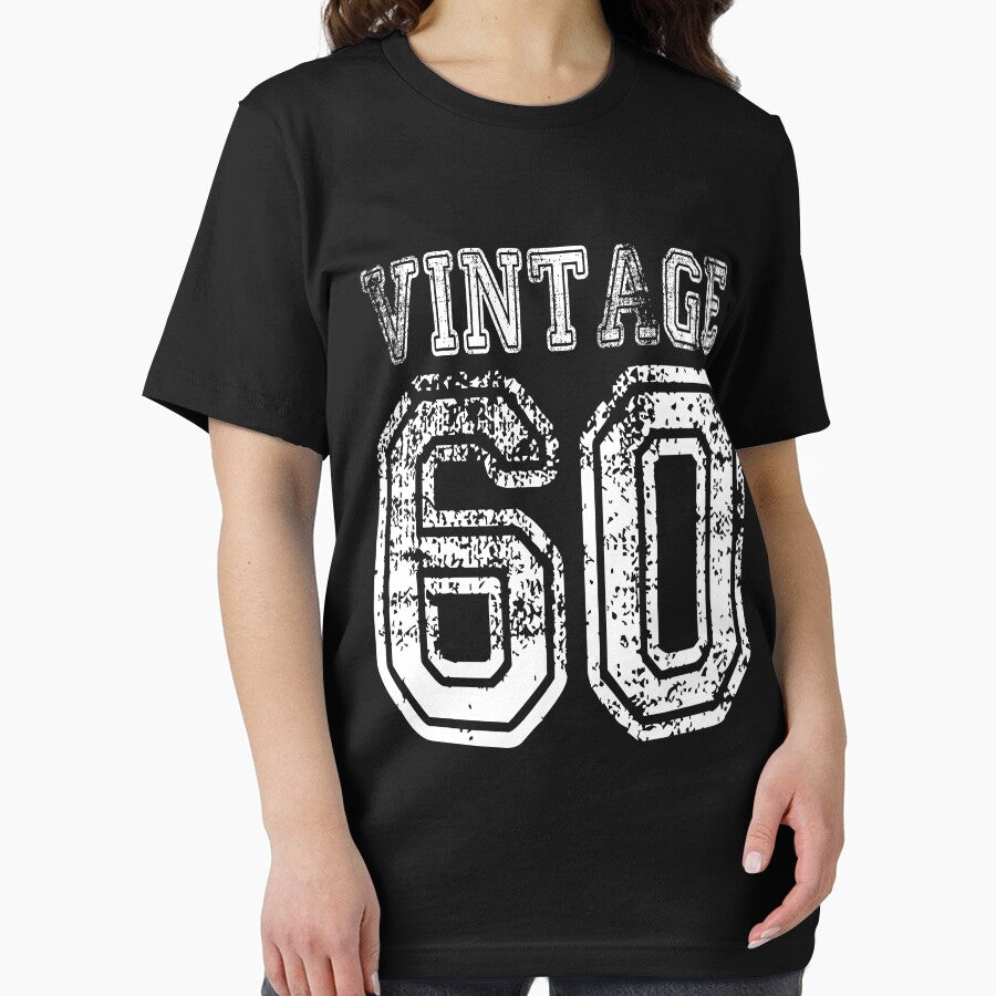 Vintage 60 2060 1960 T-shirt Birthday Gift Age Year Old Boy Girl Cute Funny Man Woman Jersey Style by arcadetoystore