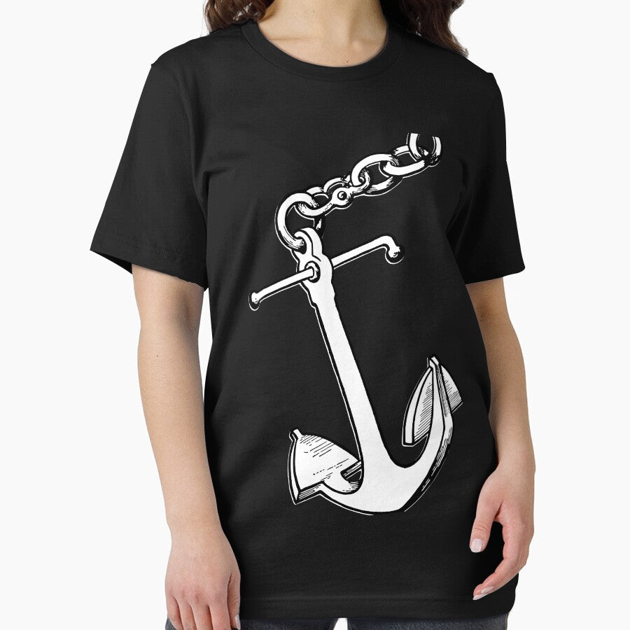 Black and White Anchor Line Art Pattern by BrightMint