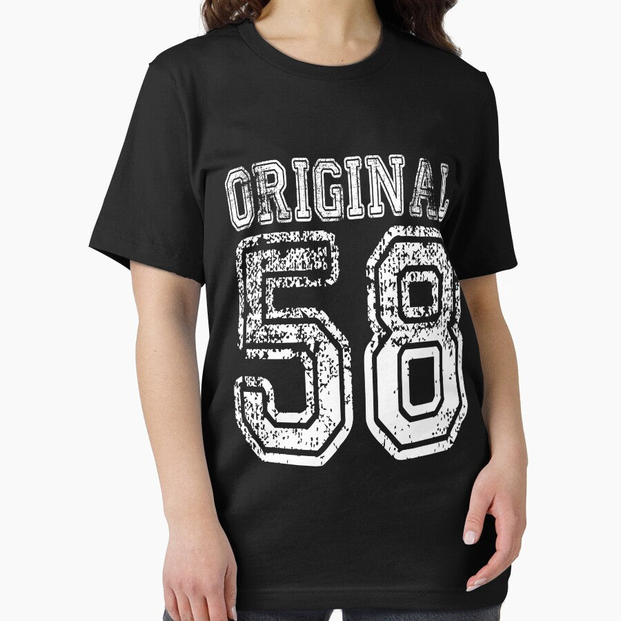 Original 58 2058 1958 T-shirt Birthday Gift Age Year Old Boy Girl Cute Funny Man Woman Jersey Style by arcadetoystore