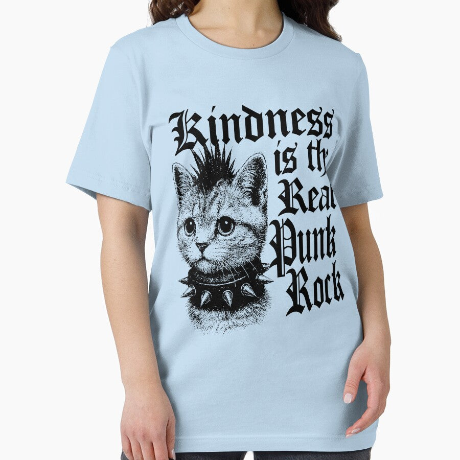 Kindness is the real punk rock, kindness is punk shirt, vintage funny cat meme shirt, feral kitty by samidsou