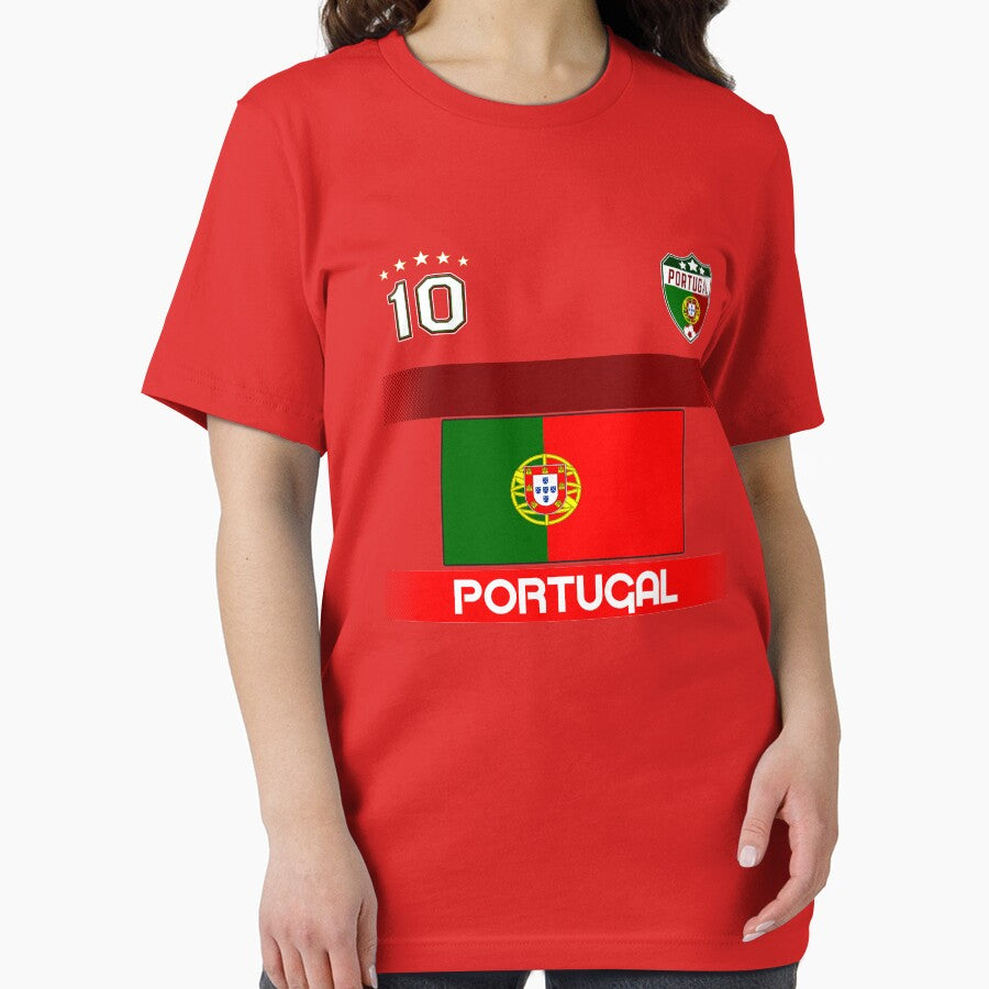Portugal Soccer Shirt with Flag, Shield and Number 10 by fermo