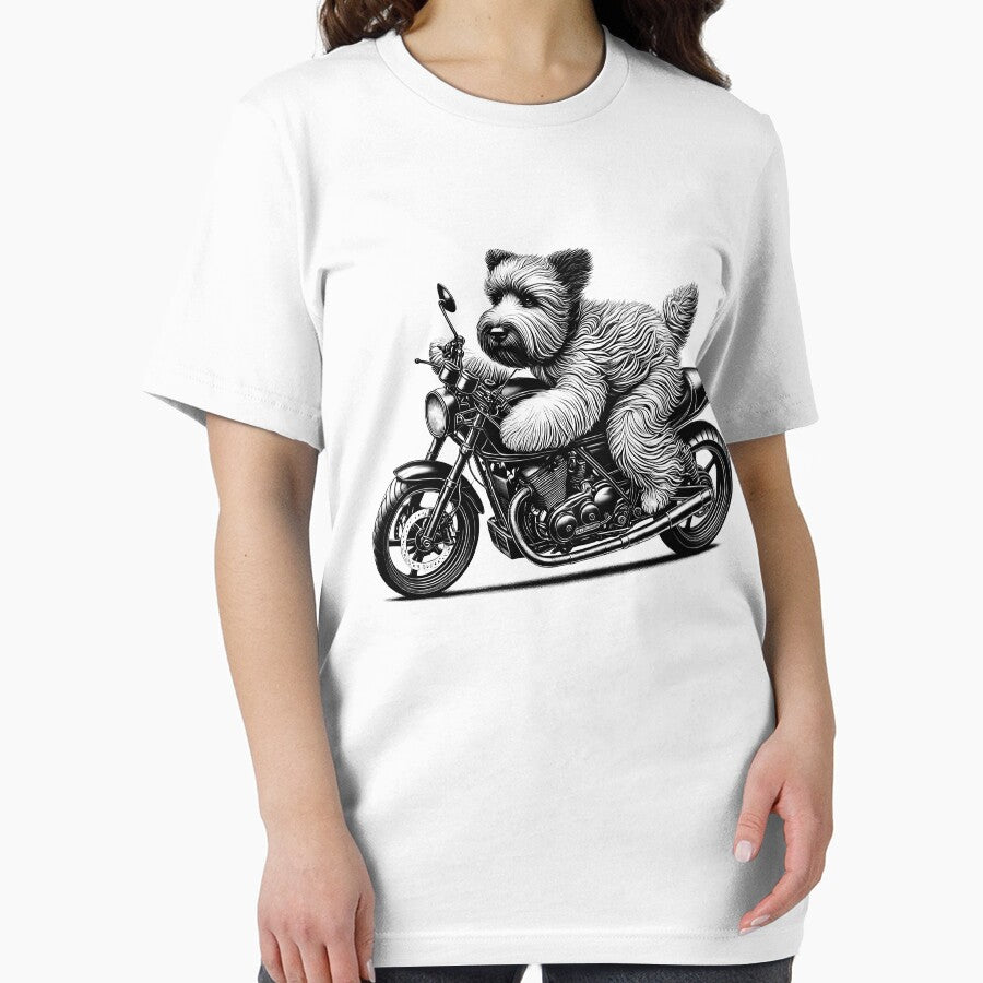 Cool Soft Coated Wheaten Terrier Riding a Motorcycle Biker Dog Lover by Kimberley King Art  King Art