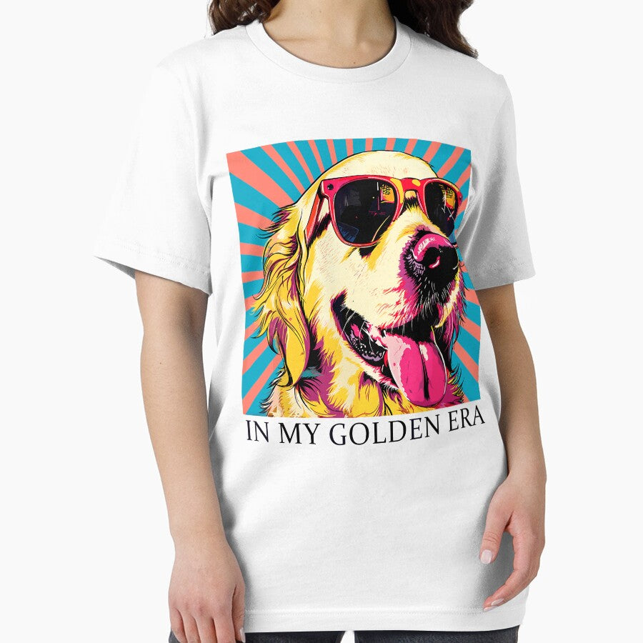 In My Golden Era Funny Golden Retriever 70s Retro Sunglasses Graphic by Glow-Paw-Studio