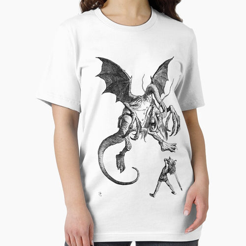 Alice and the Jabberwocky - Alice in Wonderland - Vintage Art by RickE