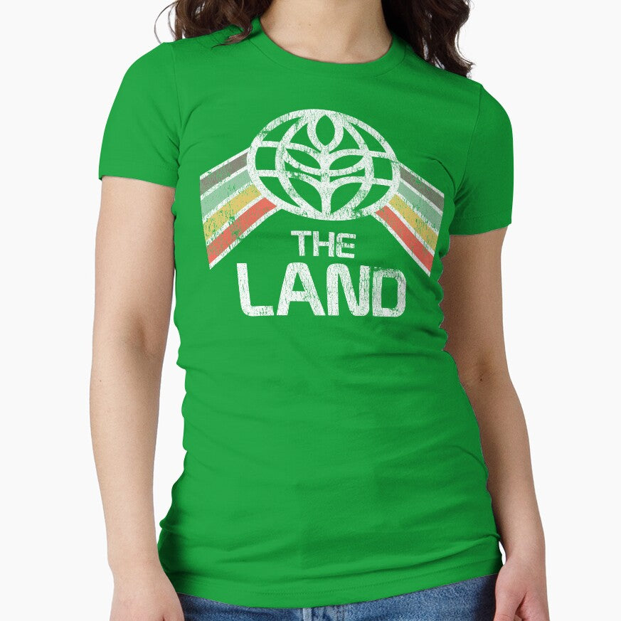 The Land Logo Distressed in Vintage Retro Style by retrocot
