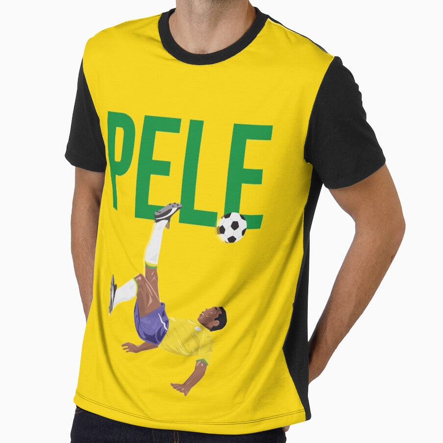 Bicycle Kick - Pele - SOCCER FOOTBALL - BRAZIL - GREEN TEXT by AMGraphicStudio