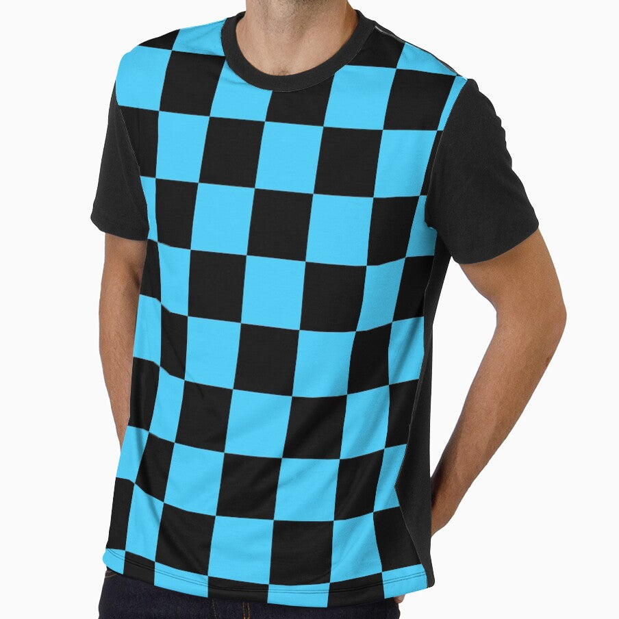 Checkered Pattern: Black & Cool Blue by Jared Davies