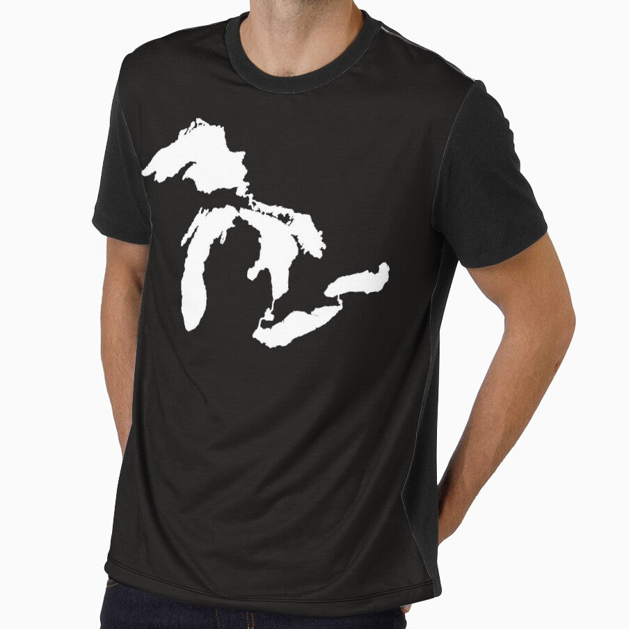 Great Lakes Outline - White Classic T-Shirt by ANTHONYSA88