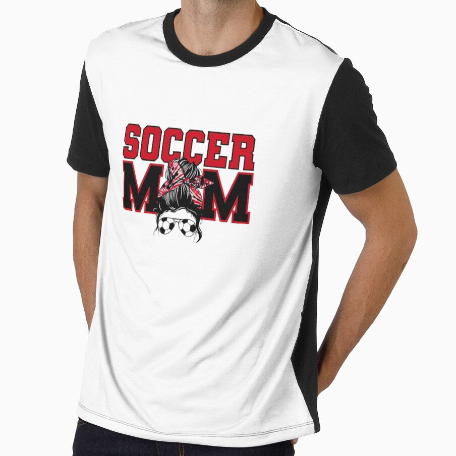 Soccer Mom Red/Black Messy Bun by ItsaMomThingLLC