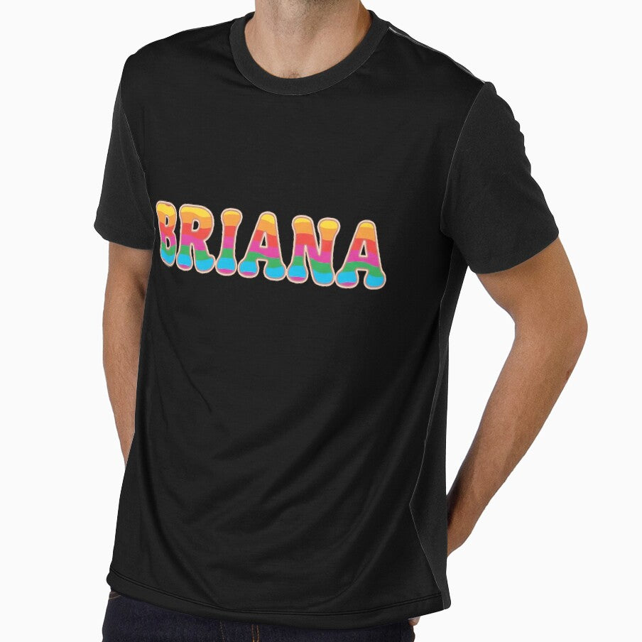 ❤️ BRIANA Personalized Name Wavy Retro Shirt, Coffee Mug, Sticker Gift by HelixPedia