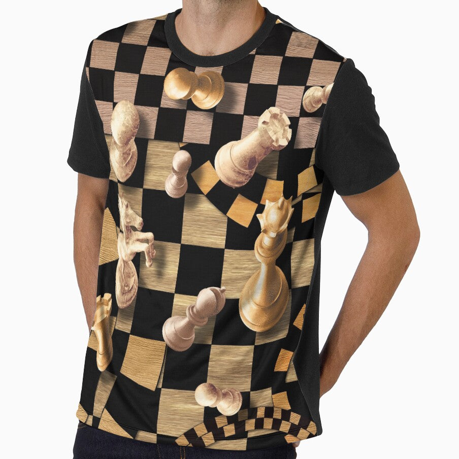Chess Abstract Art - wooden textures by k9printart