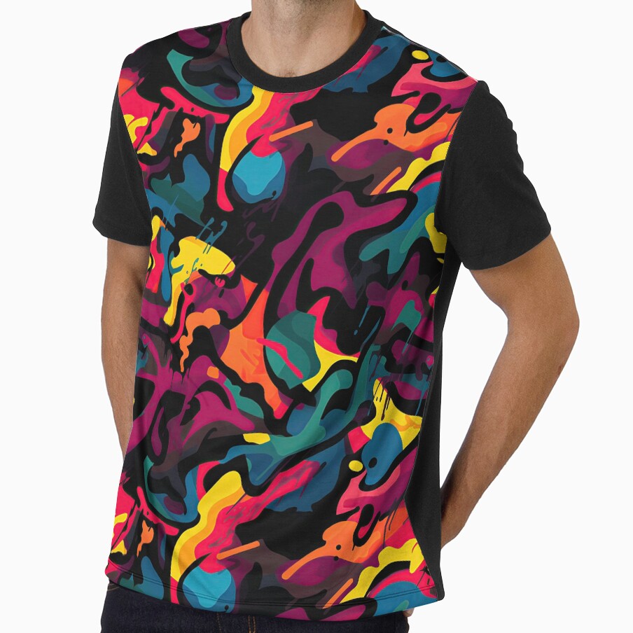 Colorful Graffiti Camoflauge Pattern by Teravill